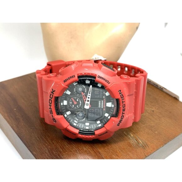 Casio Men's Watch G-Shock GA100B-4A Black Dial Red Resin Digital Quartz 5081 - Picture 9 of 15